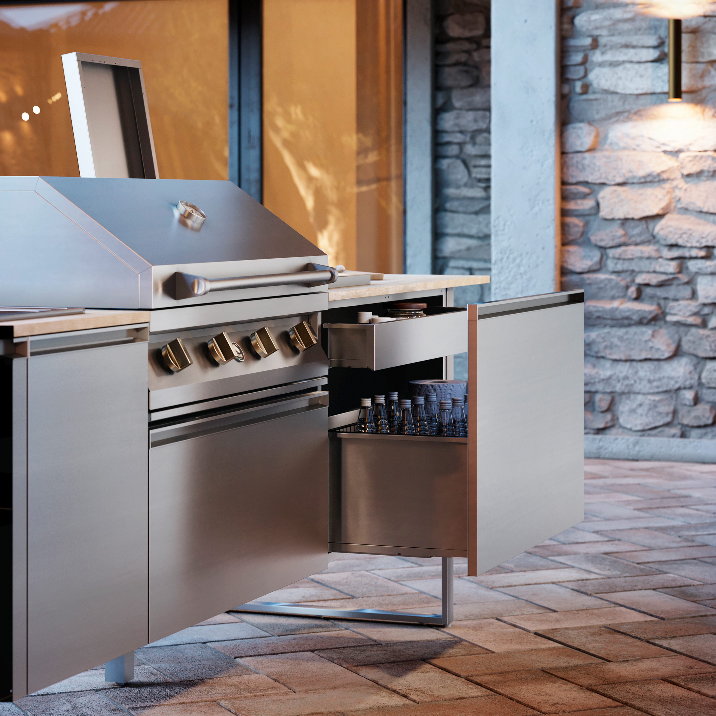 ΚΟΥΖΙΝΑ ΕΞΩΤΕΡΙΚΗΣ ΧΡΗΣΗΣ STEEL GEA MALMOLADA35580-QL-NA-SS | BBQ STEEL 90εκ. | ΝΕΡΟΧΥΤΗΣ 75εκ. | ΕΣΤΙΑ ΑΕΡΙΟΥ 3